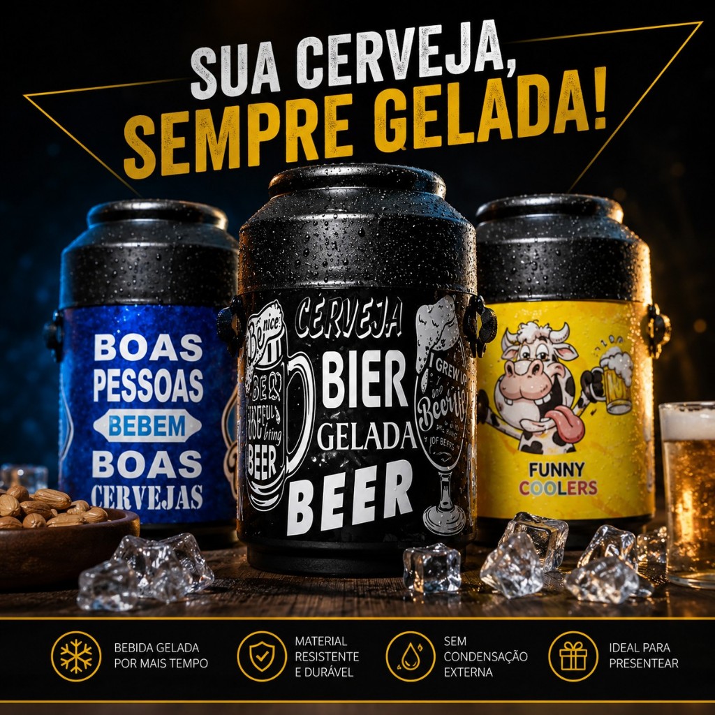 Cooler Térmico para Garrafas Gelada – Porta Lata Divertido