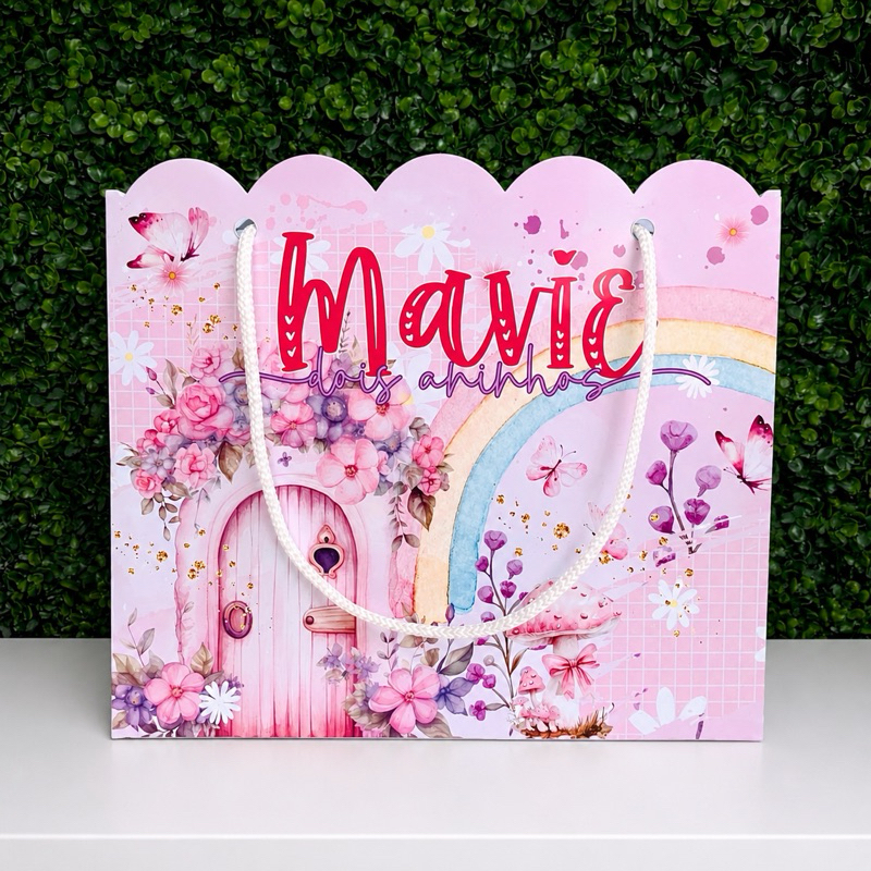 Sacolinha JARDIM ENCANTADO Personalizada / Bolsinha Lembrancinha Aniversário / PEGUE E MONTE