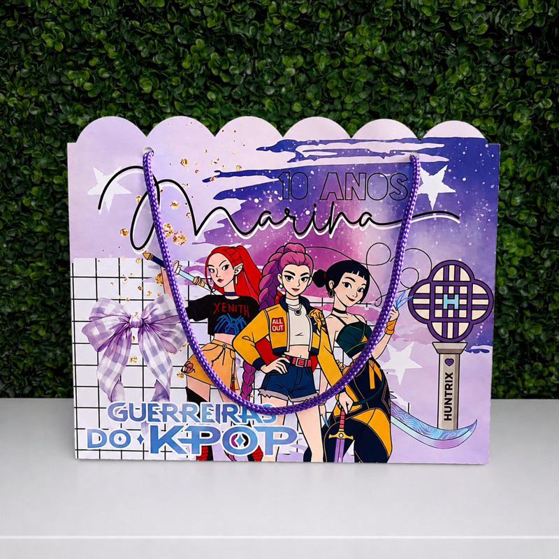 Sacolinha GUERREIRAS DO K POP Personalizada / Bolsinha Lembrancinha Aniversário / (PEGUE E MONTE)