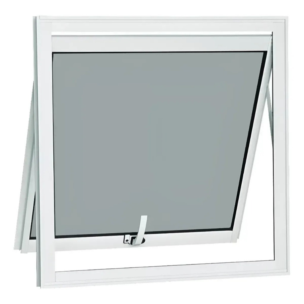 Janela Maxim Ar Ravan 50x50 De Banheiro Alumínio Perfil L.25 Alumínio/branco