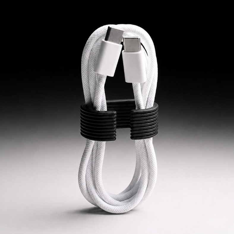 Kit 3 Organizadores de Cabos Reutilizáveis | Prendedor de Fios para Carregador USB e Fones
