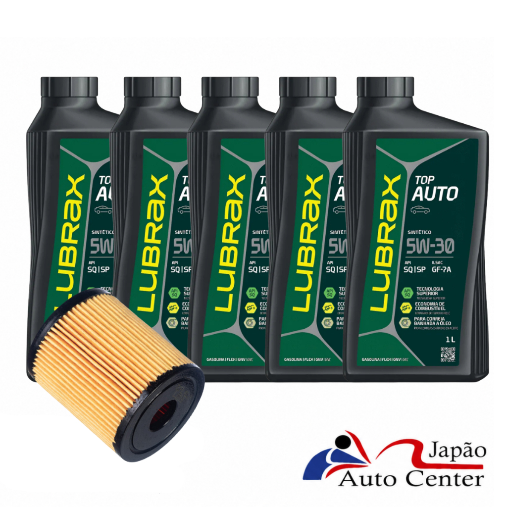 Kit Troca de Óleo e Filtro Motores Fiat E-Torq. 5 Litros de Óleo 5W30 Lubrax + Filtro de Óleo PEL119