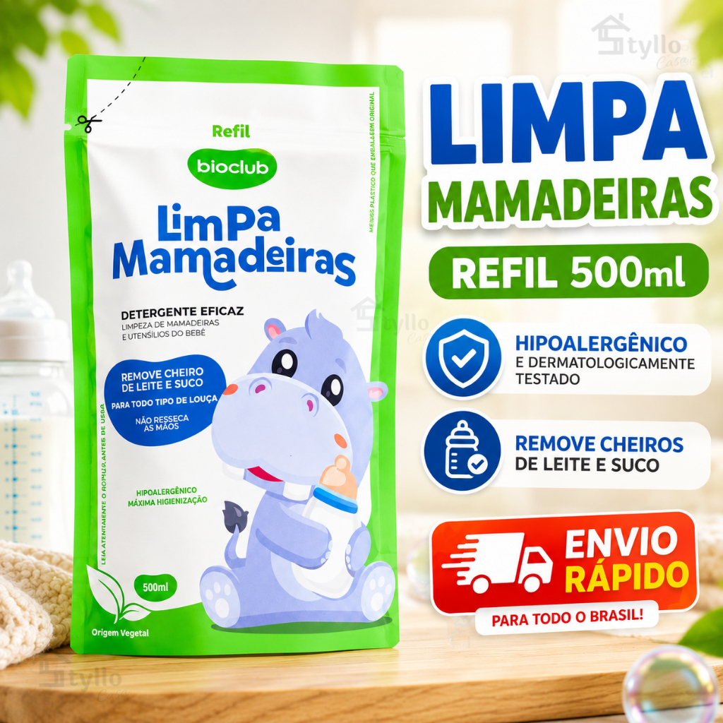 Refil Detergente 500ml Mamadeira Tudo Limpinho desengordurante Cozinha