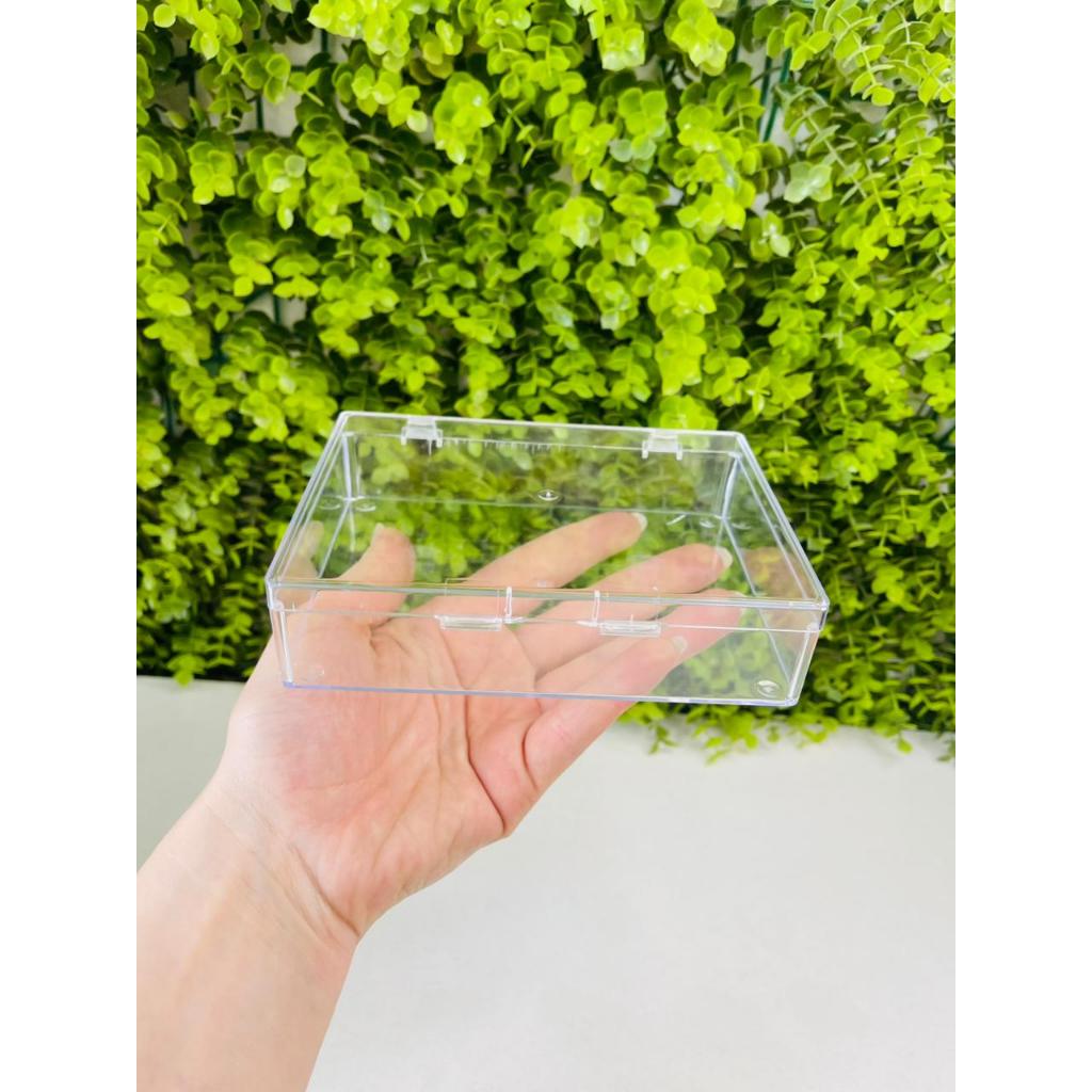 3~5un Caixa Acrílica Transparente Baixa M Com Tampa 14x10,5x3,5cm Lembrancinhas Porta Objetos Oldani