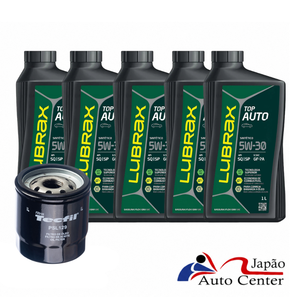 Kit Troca de Óleo e Filtro Linha Toyota. 5 Litros de Óleo Lubrax 5W30 + Filtro de Óleo PSL129