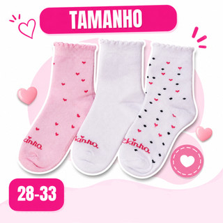 Kit Meias Menina Molekinha Original Alta Qualidade e Durabilidade Confortavel Macia