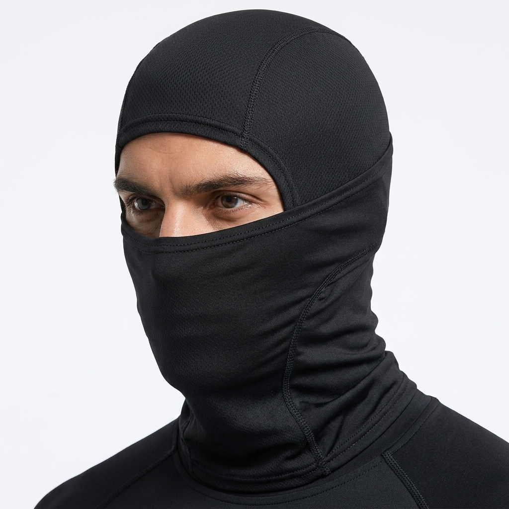 Máscara Balaclava Preta para Motocicleta Ninja Unissex Respirável Protetora Para o Frio Confortável