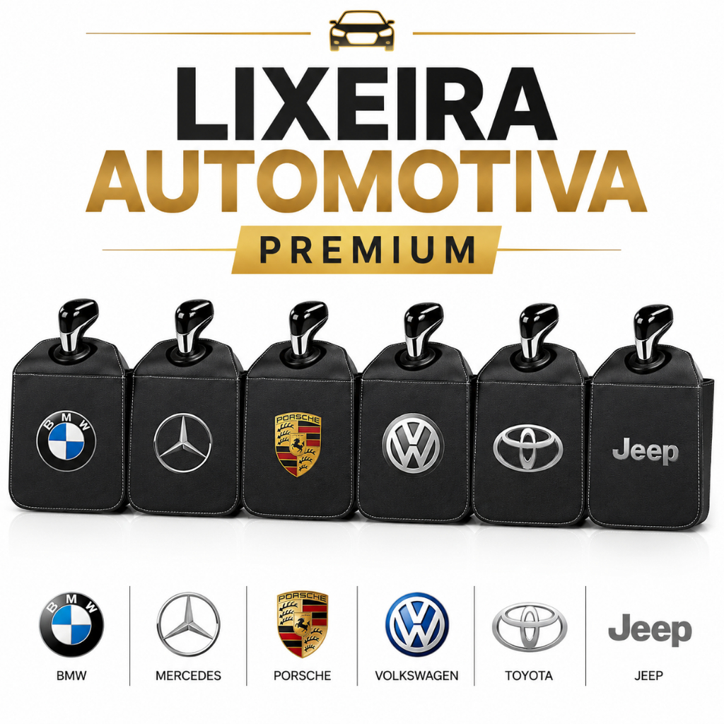 Lixeira Automotiva Premium Personalizada Logo Carro BMW Mercedes Jeep Toyota Volkswagen Porsche