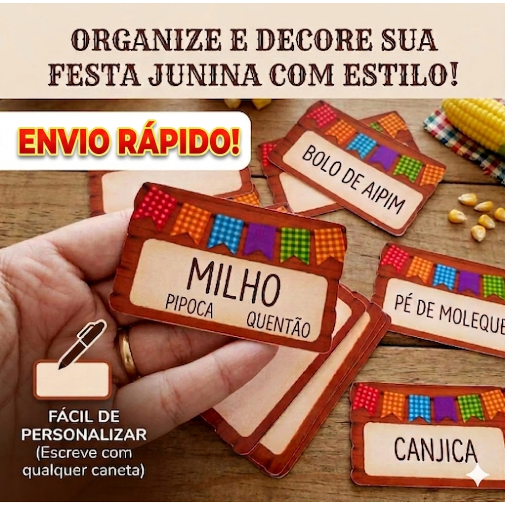 40 PLAQUINHAS PARA COMIDA TIPICAS FESTA JUNINA junino/ placa de comida são joão/placa de comidas Arraiá
