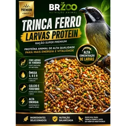 Ração Trinca Ferro Pixarro Larvas Extrusada Brzoo 1kg Vitaminada Oleo de coco