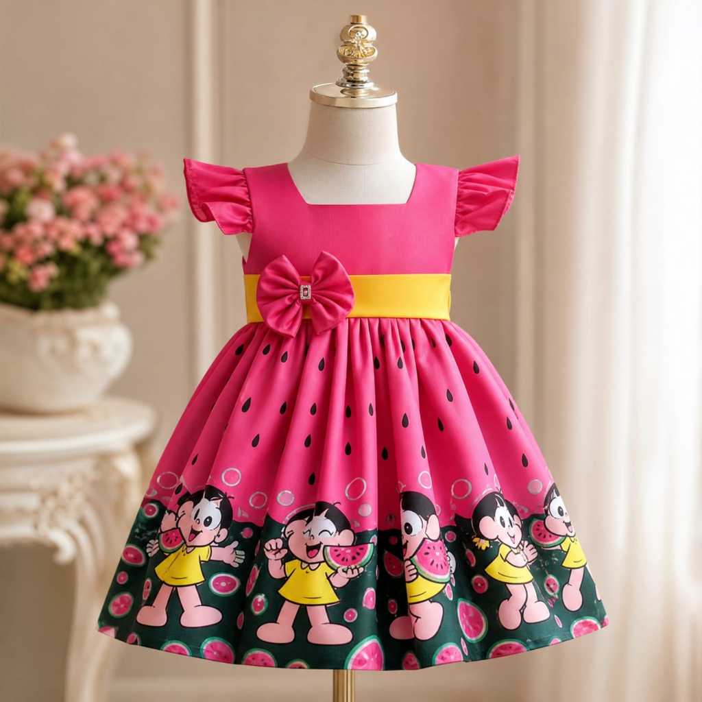 Vestido Infantil Temático Simples Magali Vermelho (nf)