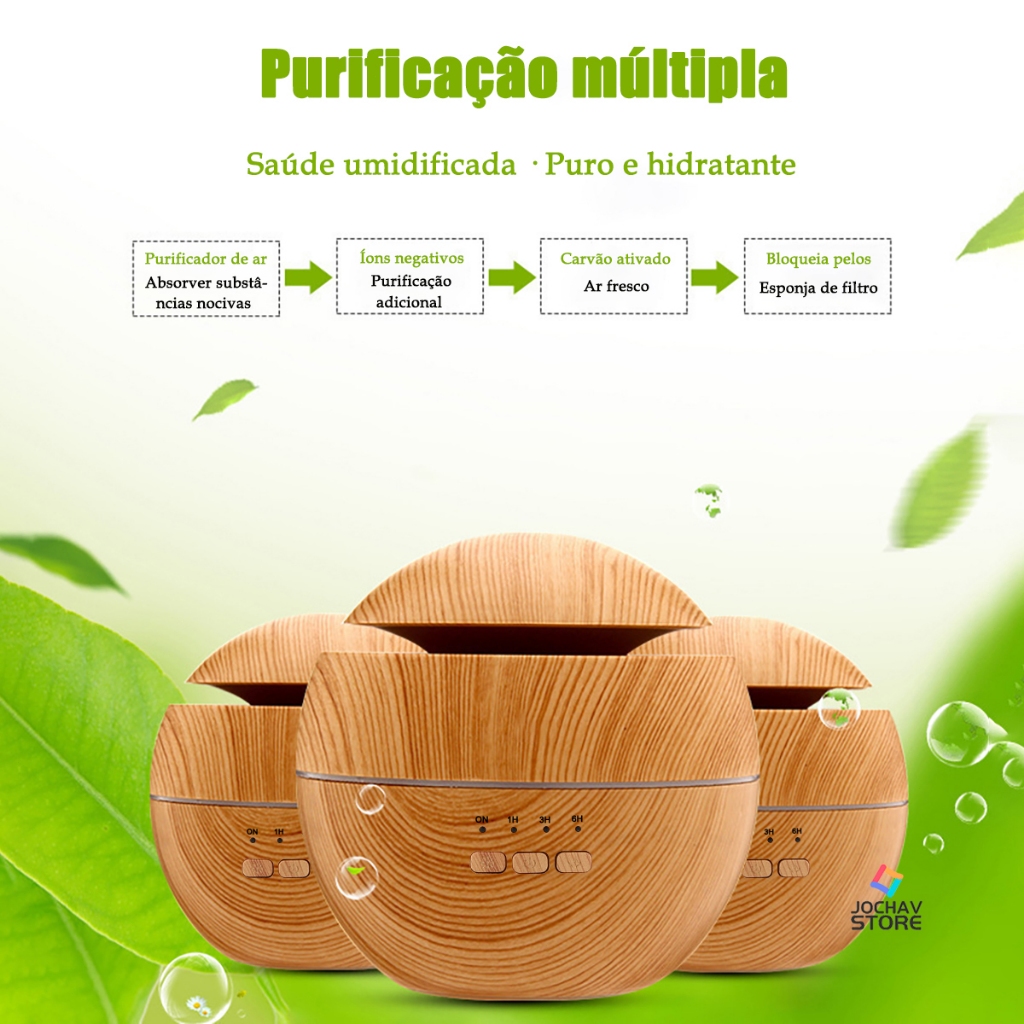Umidificador De Ar 8H LED De Aromas E Aromatizador De Ambiente Eletrico Humidificador Ultrassônico Portátil