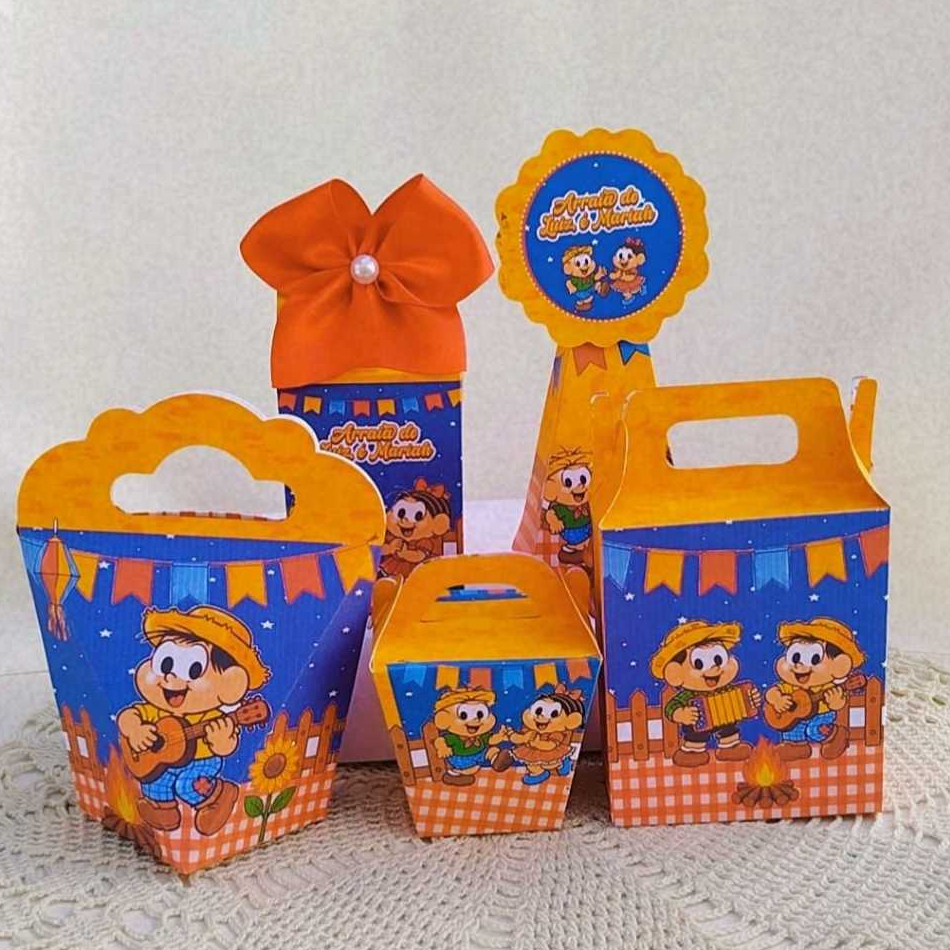 Kit Caixinhas Personalizado São João Arraia festa junina Lembrancinhas Aniversário PEGUE E MONT