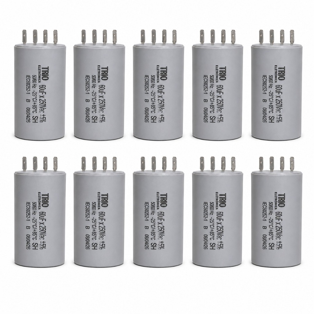 Kit 10 Capacitor 60uf 250v Permanente Terminal