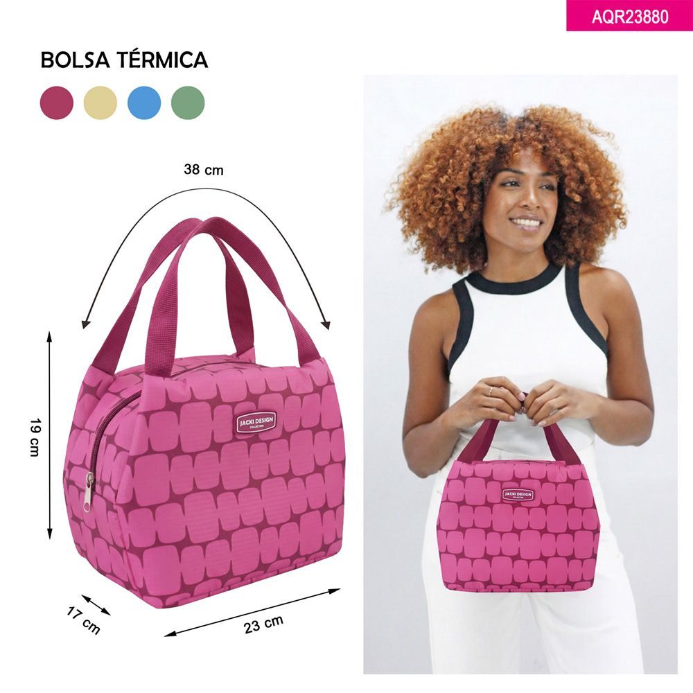 Kit Fitness |Bolsa termica + Garrafa + Marmita Lunch Box + Talher BPA Free 30% trigo | Jacki Design