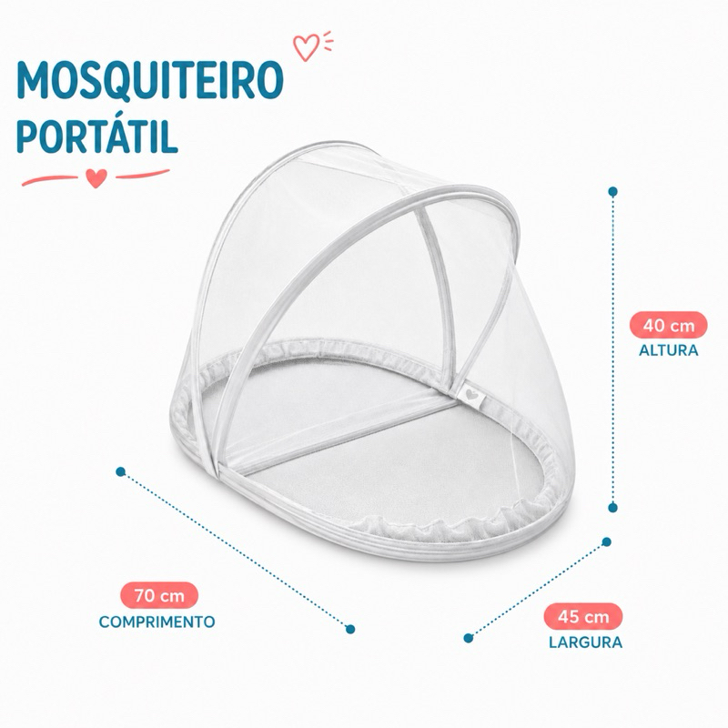 Detalhes do Ninho Redutor com Mosquiteiro Várias Estampas Lisa