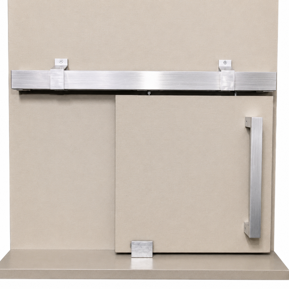 Kit Trilho Porta de Correr Completo Suporta até 80kg 2 metros Bipartido Prateado Natural