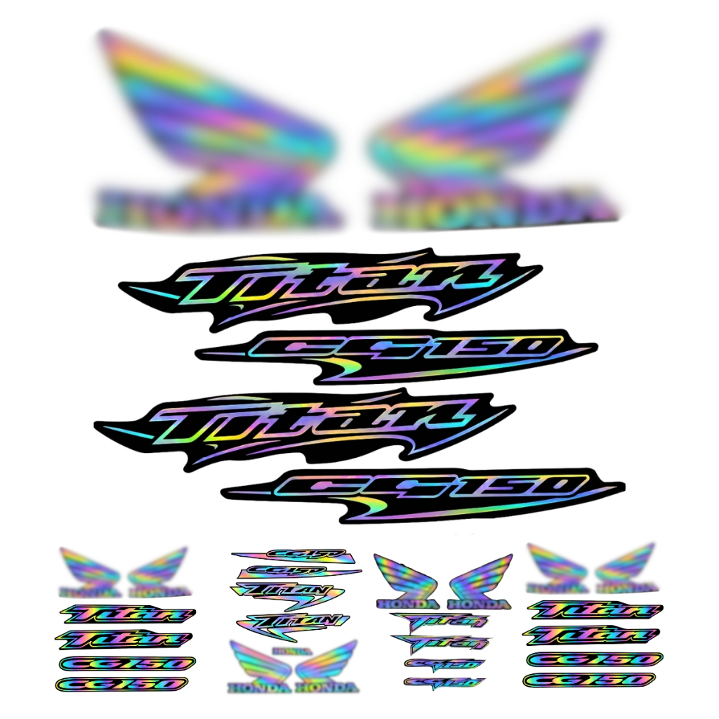 Kit Adesivo faixa titan 150 holográfico 2004 até 2008 Ks Es Esd