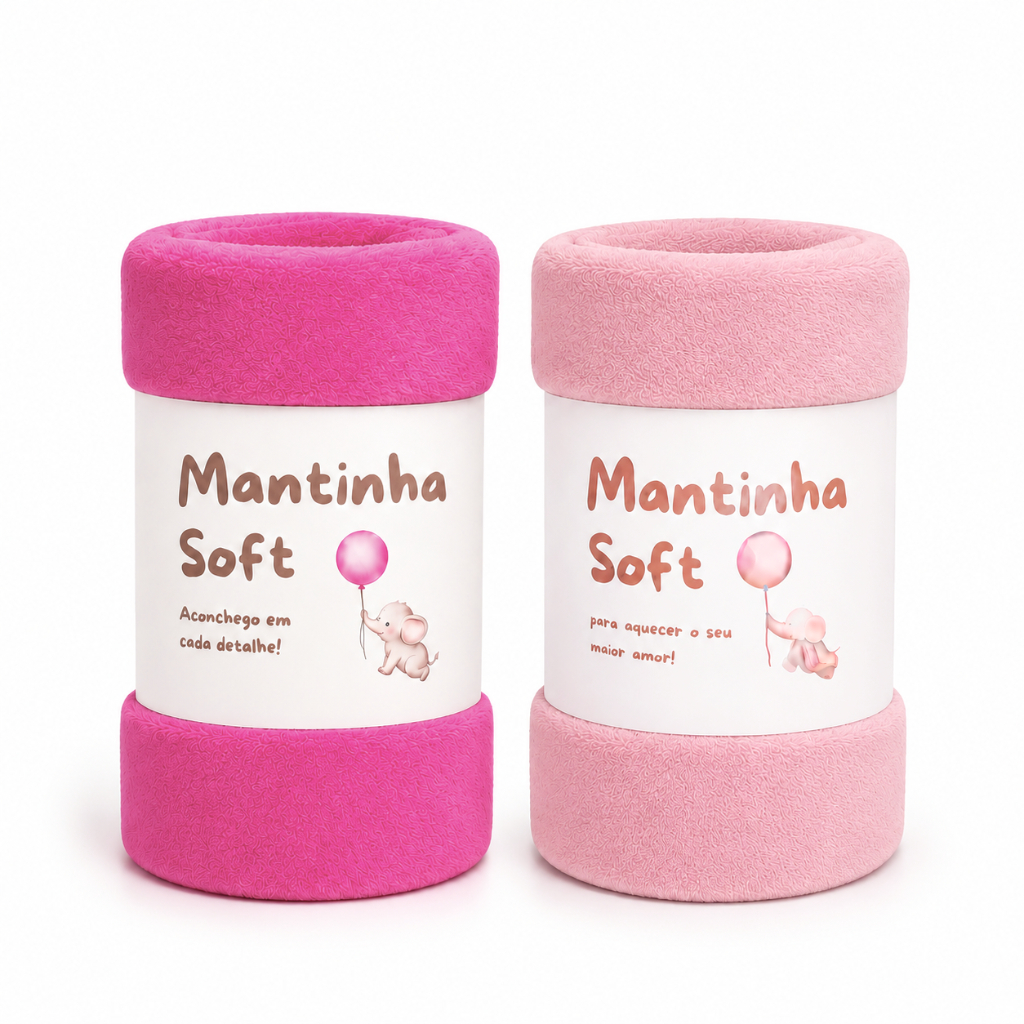 Kit 02 Mantinhas Cobertor Bebê Macia Quentinha Menor Preço