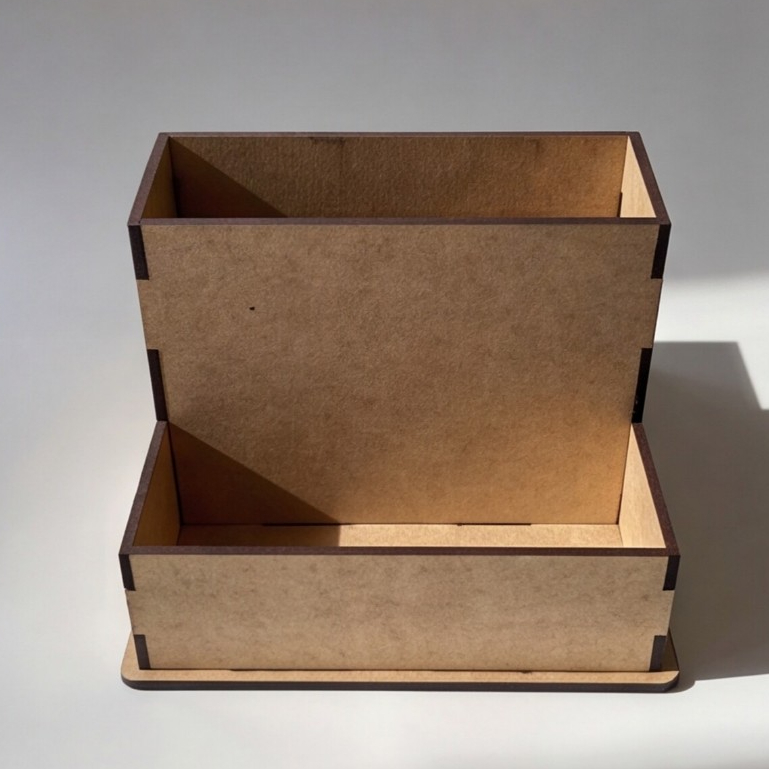 Kit 5 Porta Guardanapo Sachê MDF com Divisórias e Números de Mesa Bar Restaurante Lanchonete