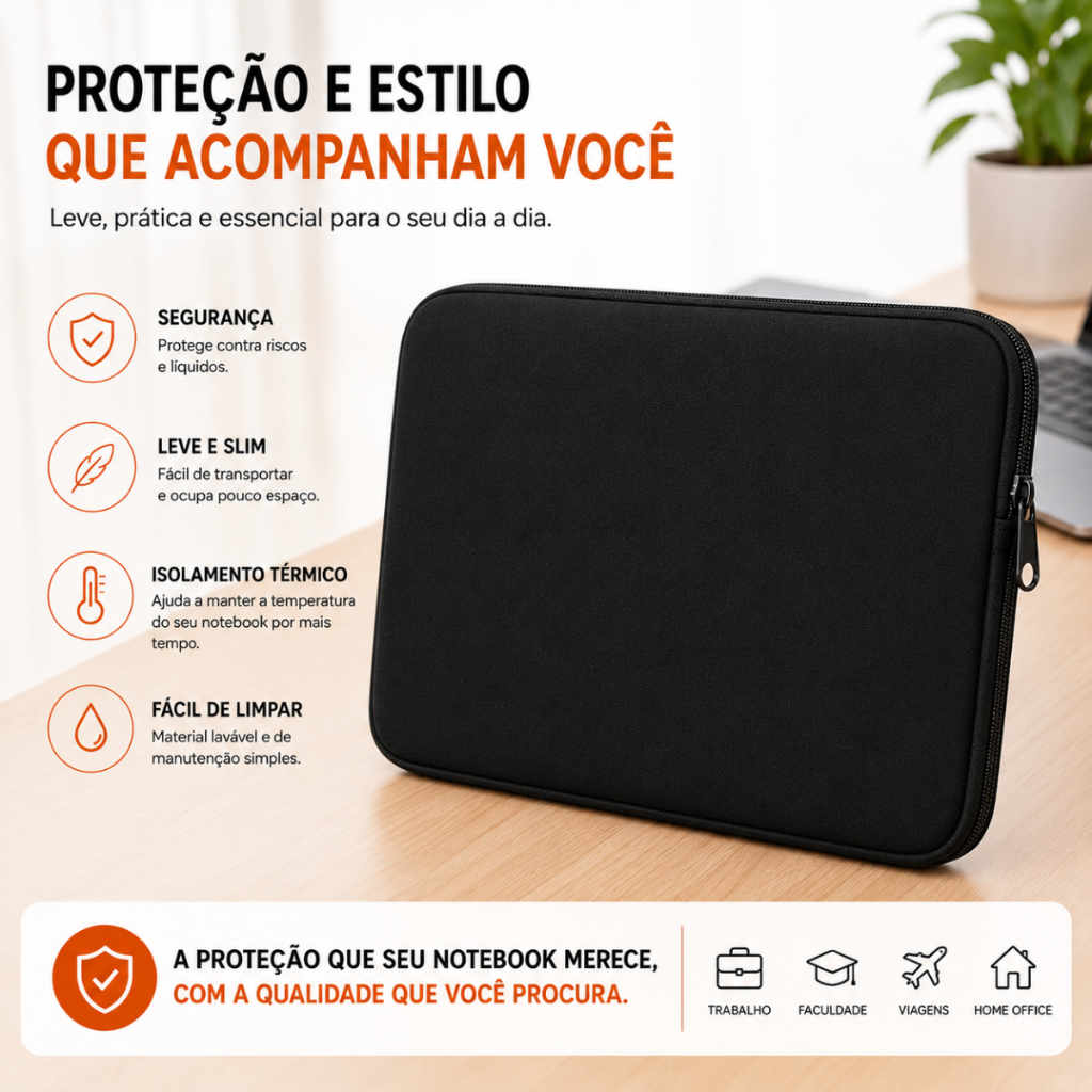 Luva Capa para Notebook Neoprene 17 Polegadas