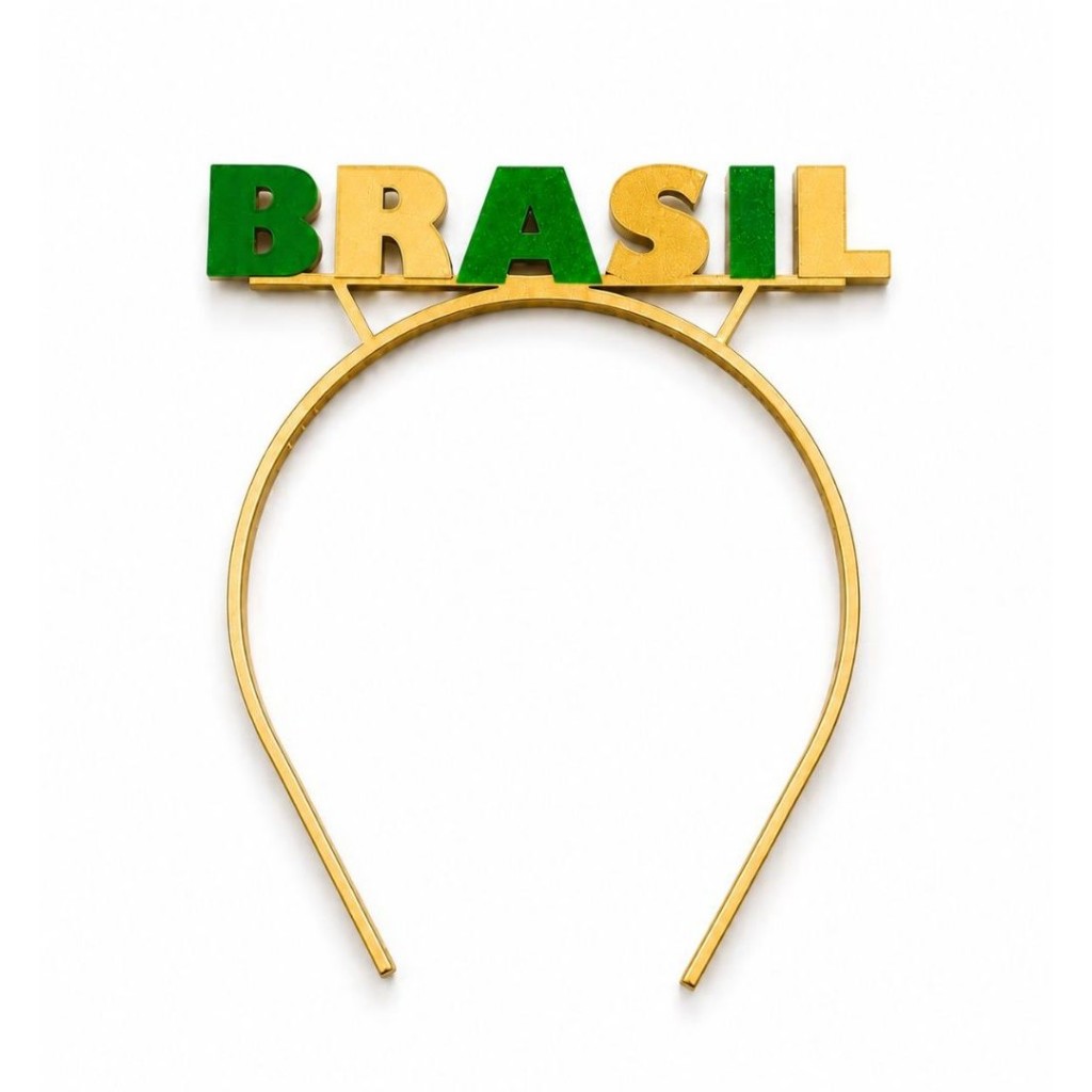 Tiara de Cabelo Brasil Copa 2026 Acessório para Torcer pela Seleção Brasileira em Jogos e Comemorações