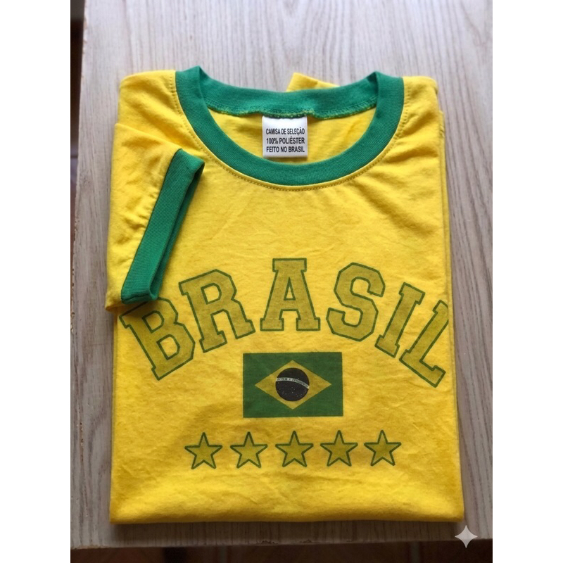 Camiseta do Brasil Unissex 100% poliéster do M ao GG