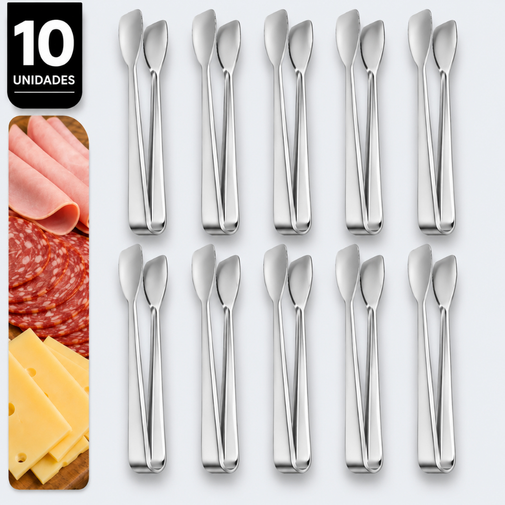 Kit 10 Pegador de Frios em Aço Inox para Buffet Profissional