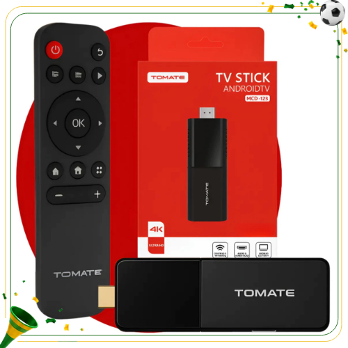 TV My Stick 4K Tomate Android 16GB HDMI WiFi Ultra HD Smart Streaming Compacto Portátil