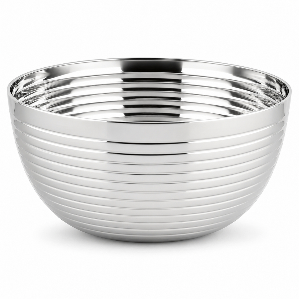 Tigela Bowl Em Aço Inox Redondo 3,5 Litros Bacia Vasilha Saladeira Multiuso