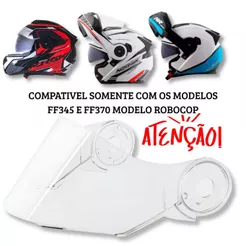 Viseira Capacete Para Capacetes Norisk FF370 / FF345 (Articulado) Antirrisco 2.2mm