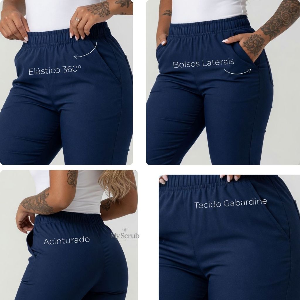 CALÇA PIJAMA CIRURGICO  SCRUB HOSPITALAR UNISSEX CUIDADOR DE IDOSOS VETERINÁRIO MÉDICO ENFERMEIRO TECIDO OXFROD - CH