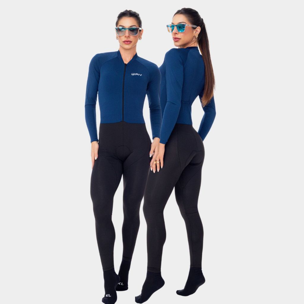 Macacão Perna Longa Feminino Manga Longa Macaquinho Ciclismo Pedal Mtb Speed Bike Pedal Pedalar
