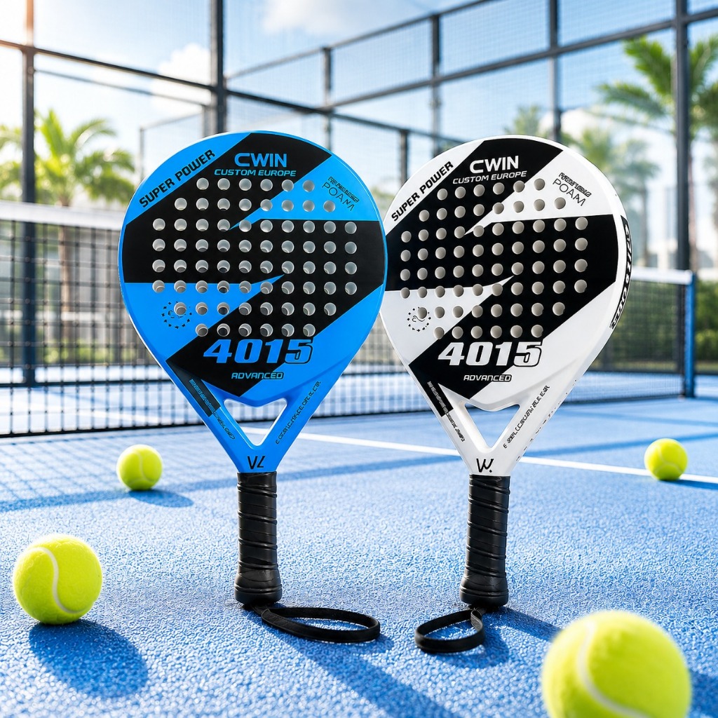 Raquete De Padel Camewin CW4015 Fibra Carbono EVA Flexível Controle Conforto Com Capa Brinde