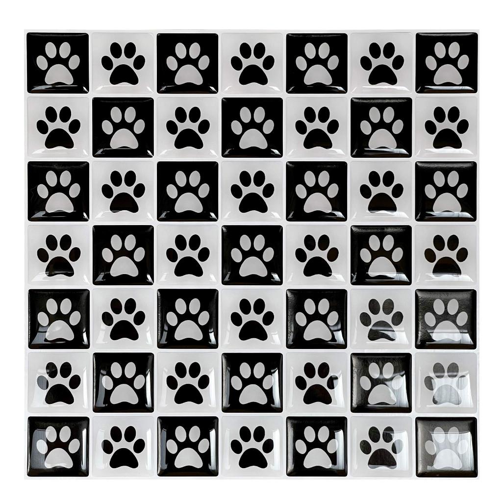 Pastilha Adesiva Resinada Decorada Patinhas Kit 8 Placas
