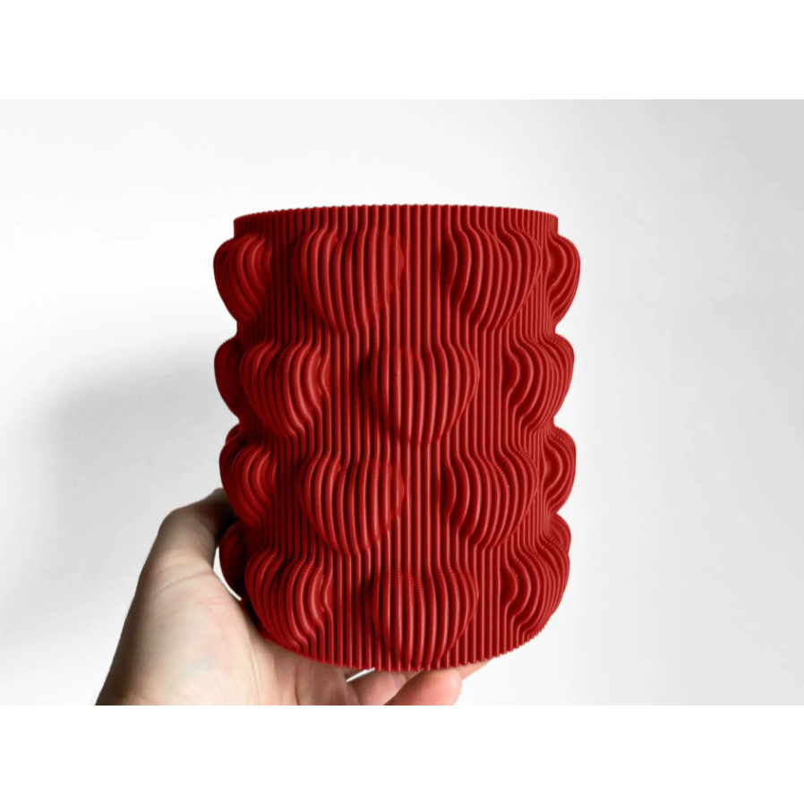 Vaso Decorativo de Corações | Vaso Ondulado | Cachepot Minimalista | Vasinho Romântico