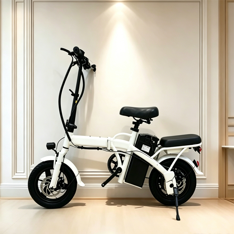 Bicicleta EléTrica Dobravel Branco 400w 48vmáXima De 30km Bateria RecarregáVel Atualizacao Completa Pedal Tripulado
