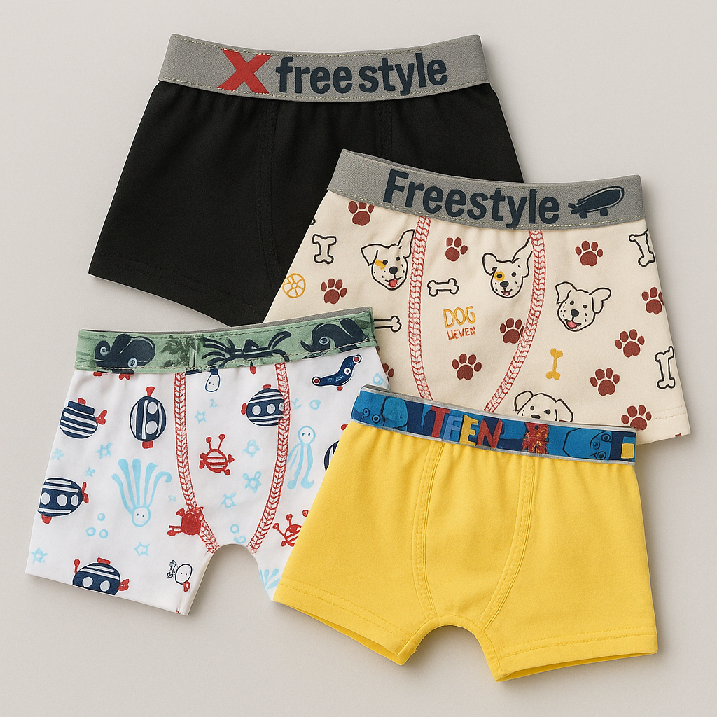 Kit 9 Cuecas Infantil Masculina Modelo Boxer Shortinho 100% Algodão Sortidos