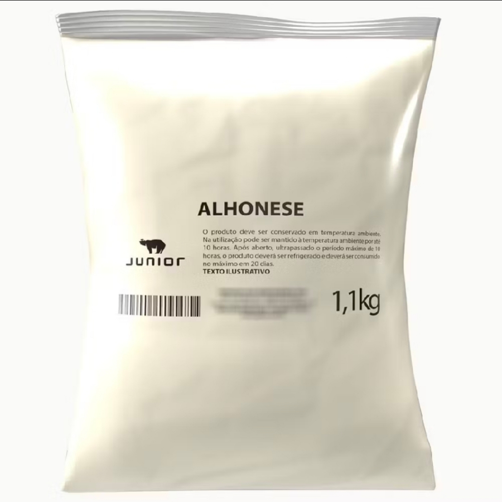 Alhonese Junior 1,1kg - Sabor de Alho Cremoso - Perfeito para Fast Food e Food Trucks