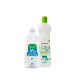 Kit Vinagreen - 1 Detergente Concentrado 500ml + 1 Limpador Multiuso Natural 500ml