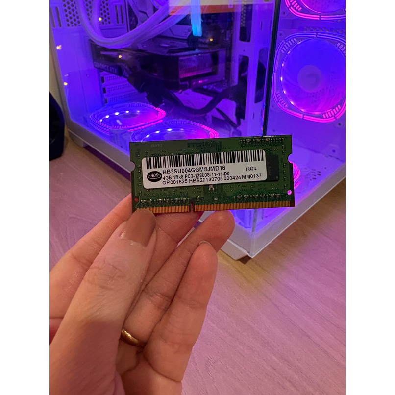 Memória RAM HBS 4GB DDR3 1600MHz HB3SU004GGM8JMD16 Notebook SODIMM