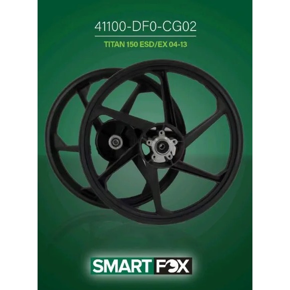 Smart Fox Par Roda Liga Leve 6 Palitos Titan 150 Esd Ex 2004 Ate 2013 Freio Disco Dianteiro Preta