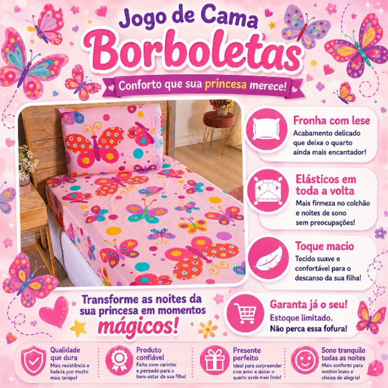 kit Jogo de lençol Infantil Solteiro Com Elástico e fronha com lesse Microfibra 170 Fios