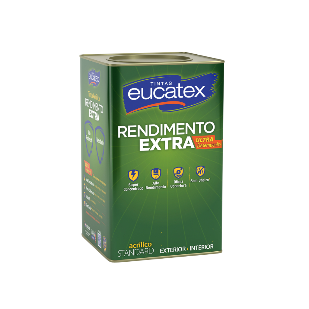 Tinta Eucatex 18L Branco Fosco Parede Alto Rendimento Anti Mofo