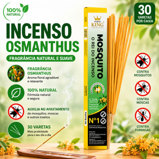 Incenso Aromático Osmanthus Repelente Natural 30 Varetas Para Casa