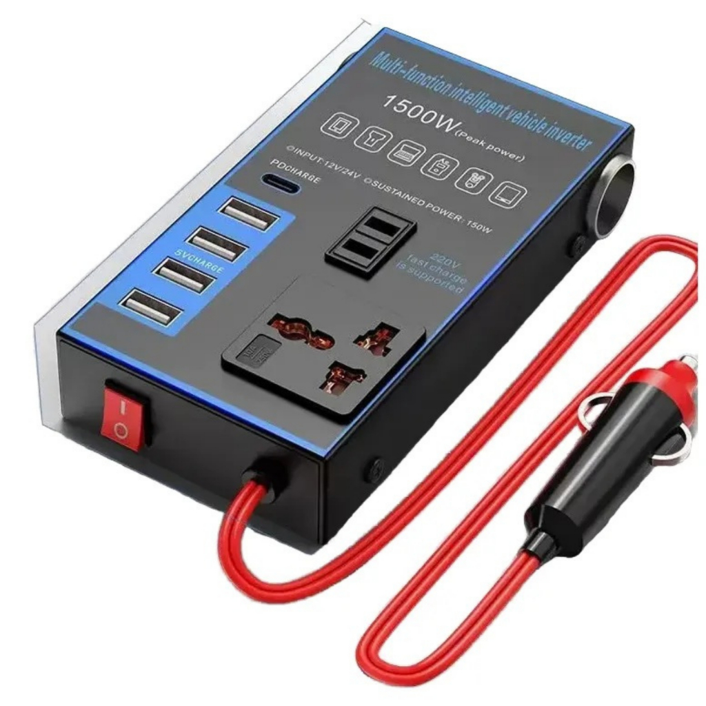 Inversor De Potência Para Carro 12v/24v 110v/220v 4 Usb 200w