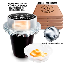 Kit Cálice Santa Ceia PERSONALIZADO Pronto com Suco de Uva integral e Pão Ázimo 192 Unidades
