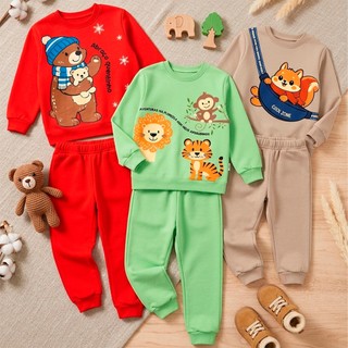 Conjunto Moletom Bebê Menino Neném Inverno Blusa e Calça Manga Longa Roupa de Frio Mascul…
