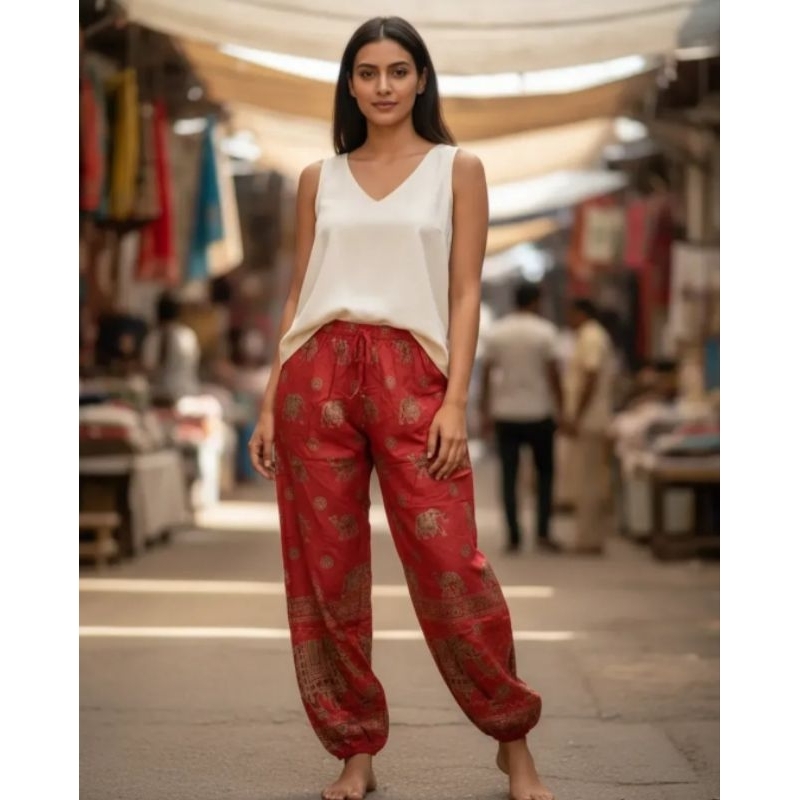 Calça saruel indiana thai yoga free size importadas não tem bolso