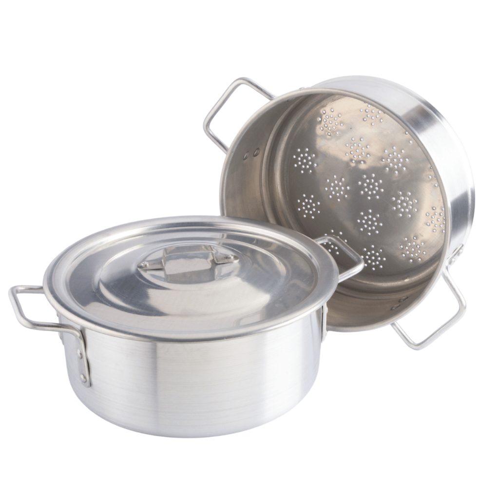 Panela Caçarola A Vapor Alumínio Polido Profissional 34Cm 14,5L Nacional